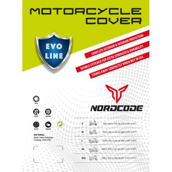 Nordcode Κάλυμμα Μοτό Αδιάβροχο Evo Line L 229*99*124 ΠΡΟΣΤΑΣΙΑ ΚΑΙ ΣΥΝΤΗΡΗΣΗ ΜΟΤΟ