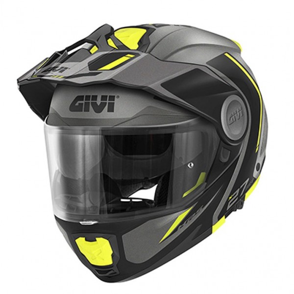 Givi Κράνος X27 (ECE 22.06) Tourer Matt Titani/Yellow Flip Up / Modular