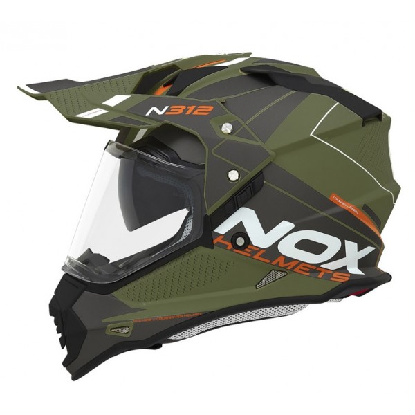 Nox Κράνος N312 Drone ECE 22.06 χακί/πορτοκαλί ματ Moto Cross