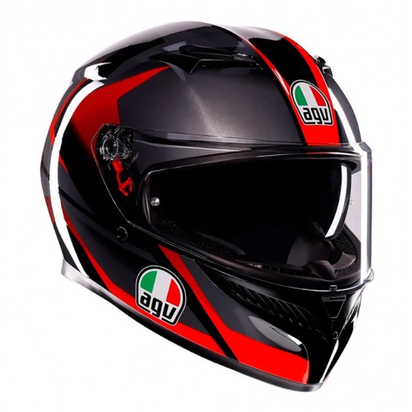 AGV Κράνος K3 S DOT(ECE2206) STRIGA Black/Grey/Red Full Face