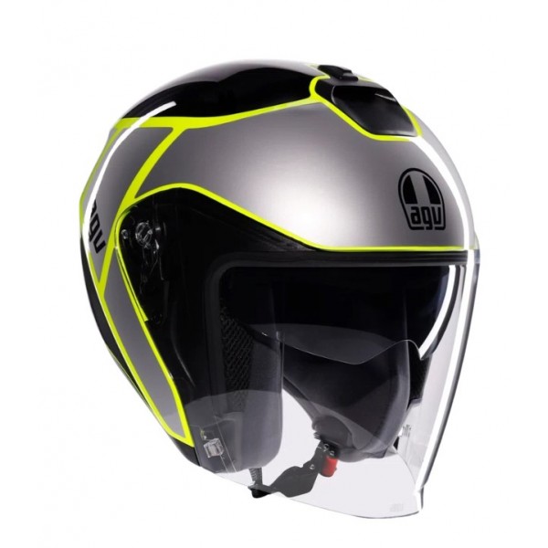 AGV Κράνος Irides Jet Davao Black/Grey/Yellow Fluo Jet / Open