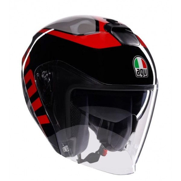 AGV Κράνος Irides Jet Valenza Matt Grey/Red/Black Jet / Open